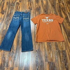 Cody James Boys 7 Jeans & Nike Texas Longhorn  Orange Football M Shirt 8